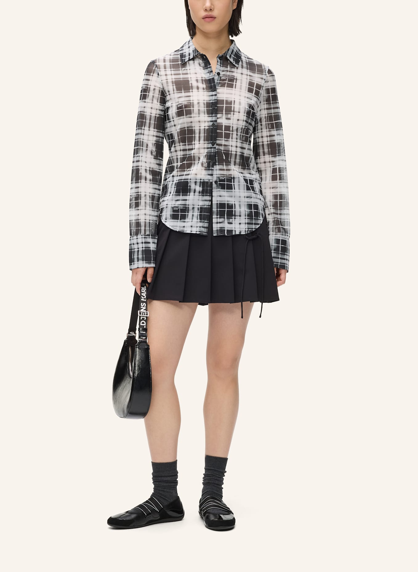 KARL LAGERFELD JEANS Bluse: SCHWARZ