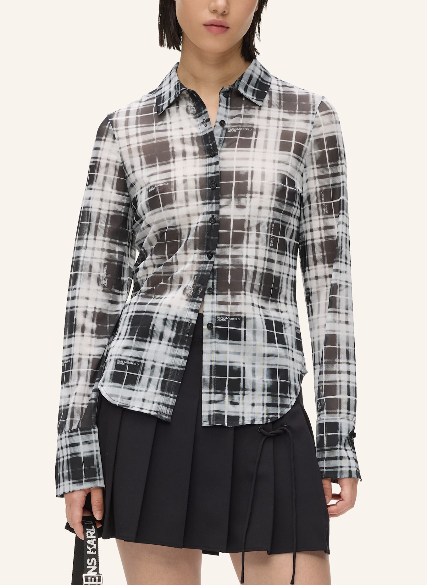 KARL LAGERFELD JEANS Bluse: SCHWARZ