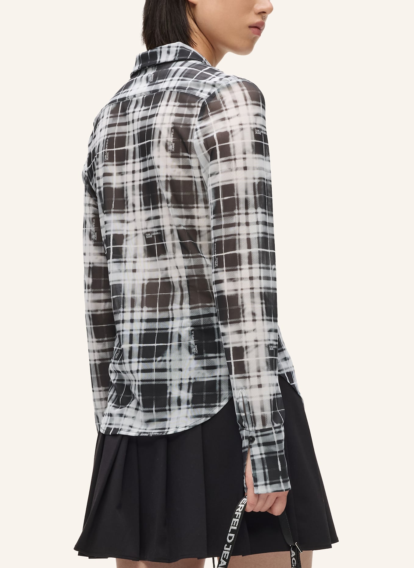 KARL LAGERFELD JEANS Bluse: SCHWARZ