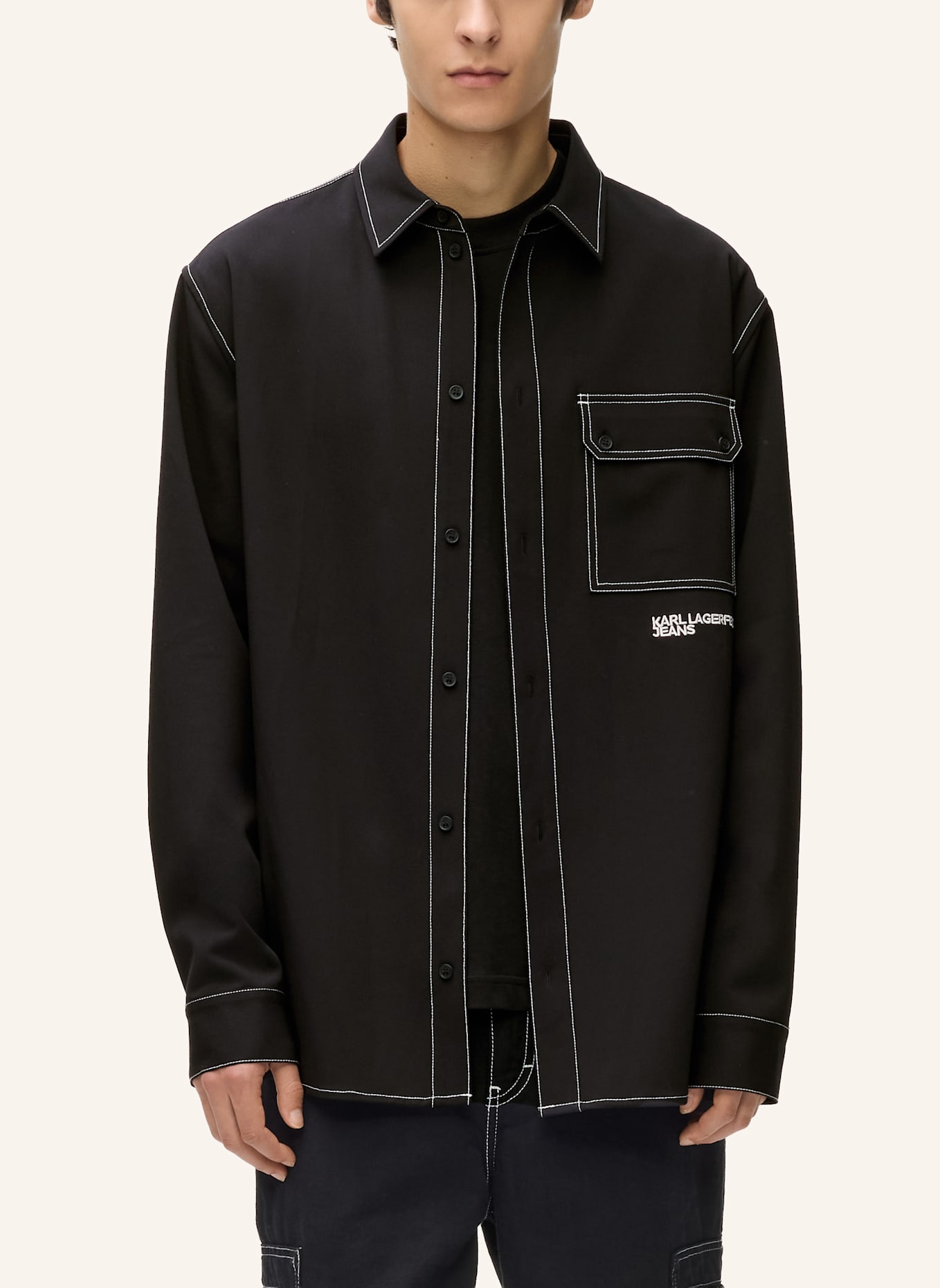 KARL LAGERFELD JEANS Hemd: SCHWARZ