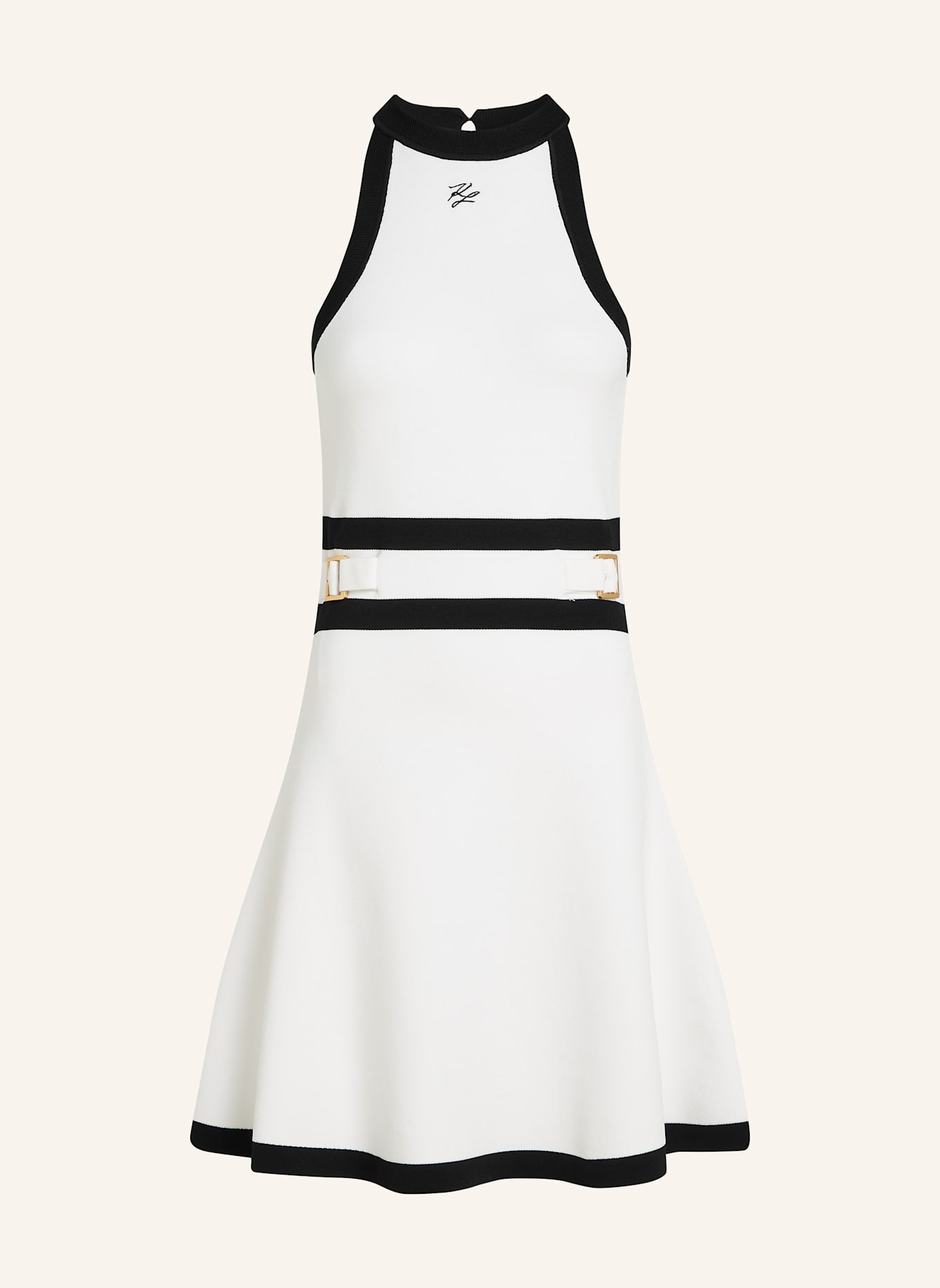 KARL LAGERFELD Kleid: WEISS/ SCHWARZ