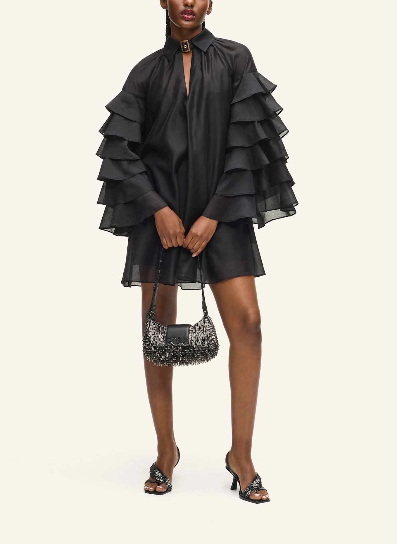 KARL LAGERFELD Kleid: SCHWARZ