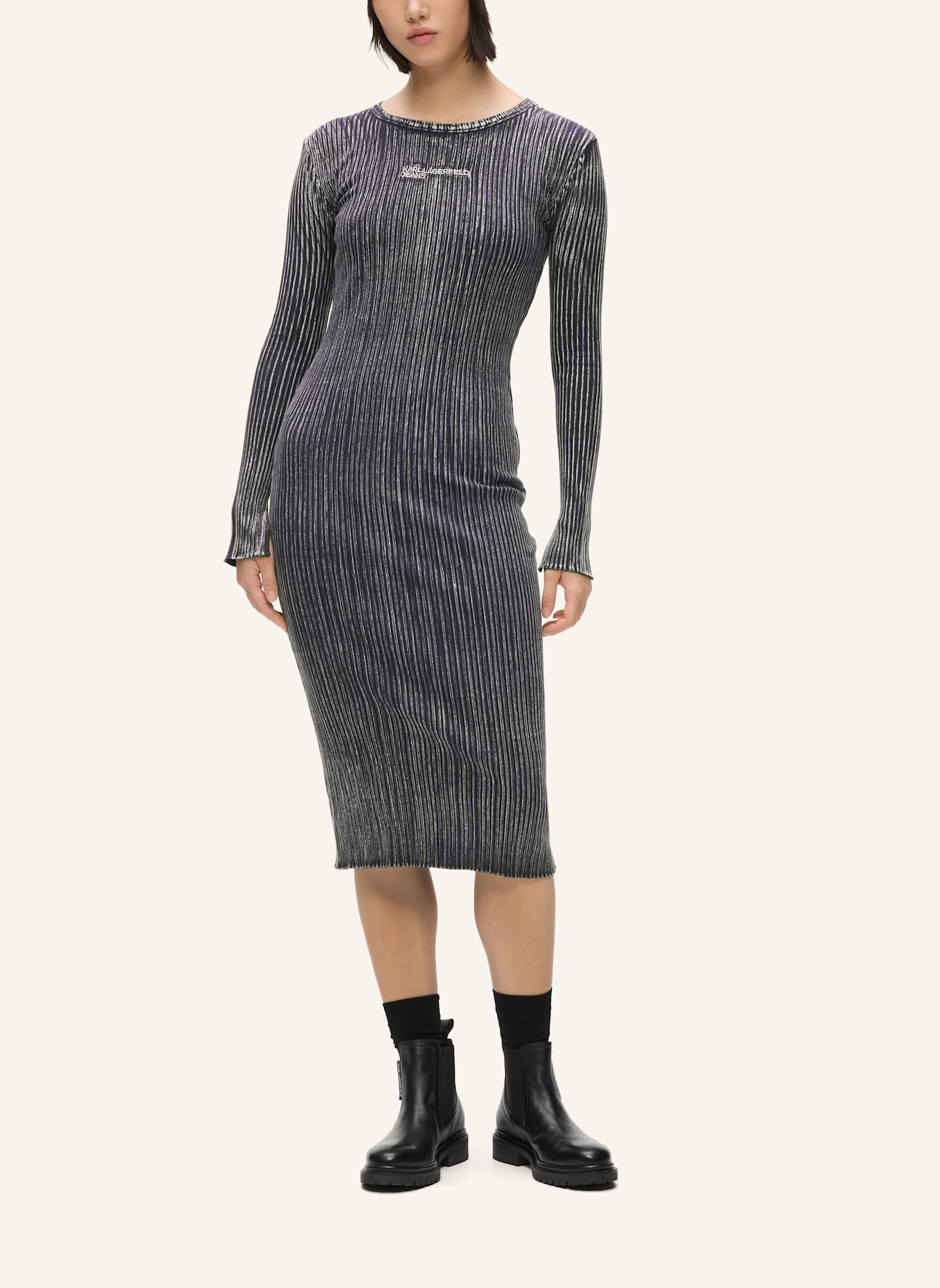 KARL LAGERFELD JEANS Kleid: SCHWARZ