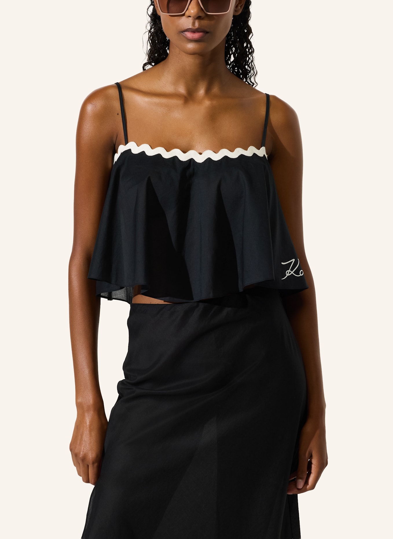 KARL LAGERFELD Top: SCHWARZ