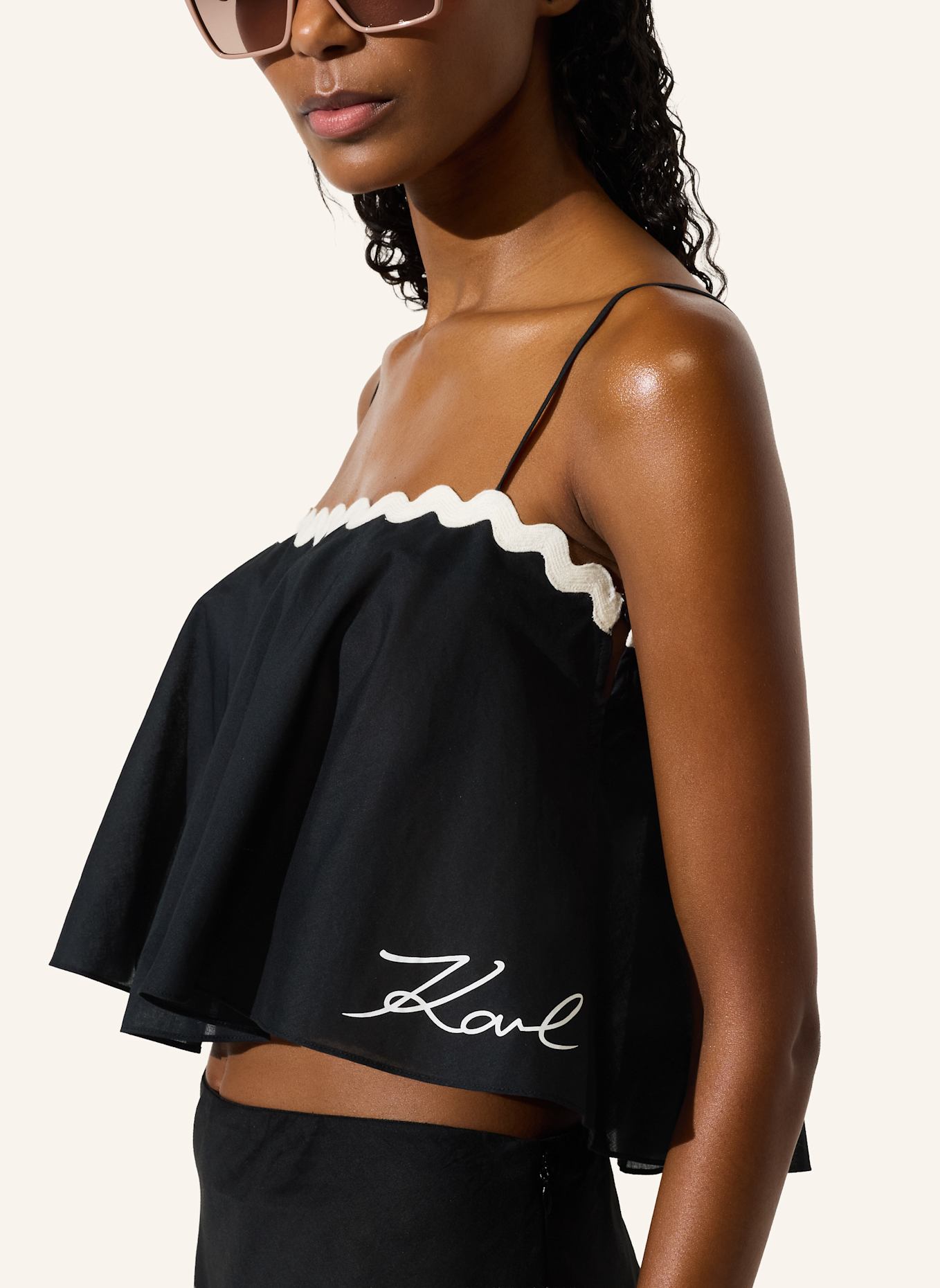 KARL LAGERFELD Top: SCHWARZ