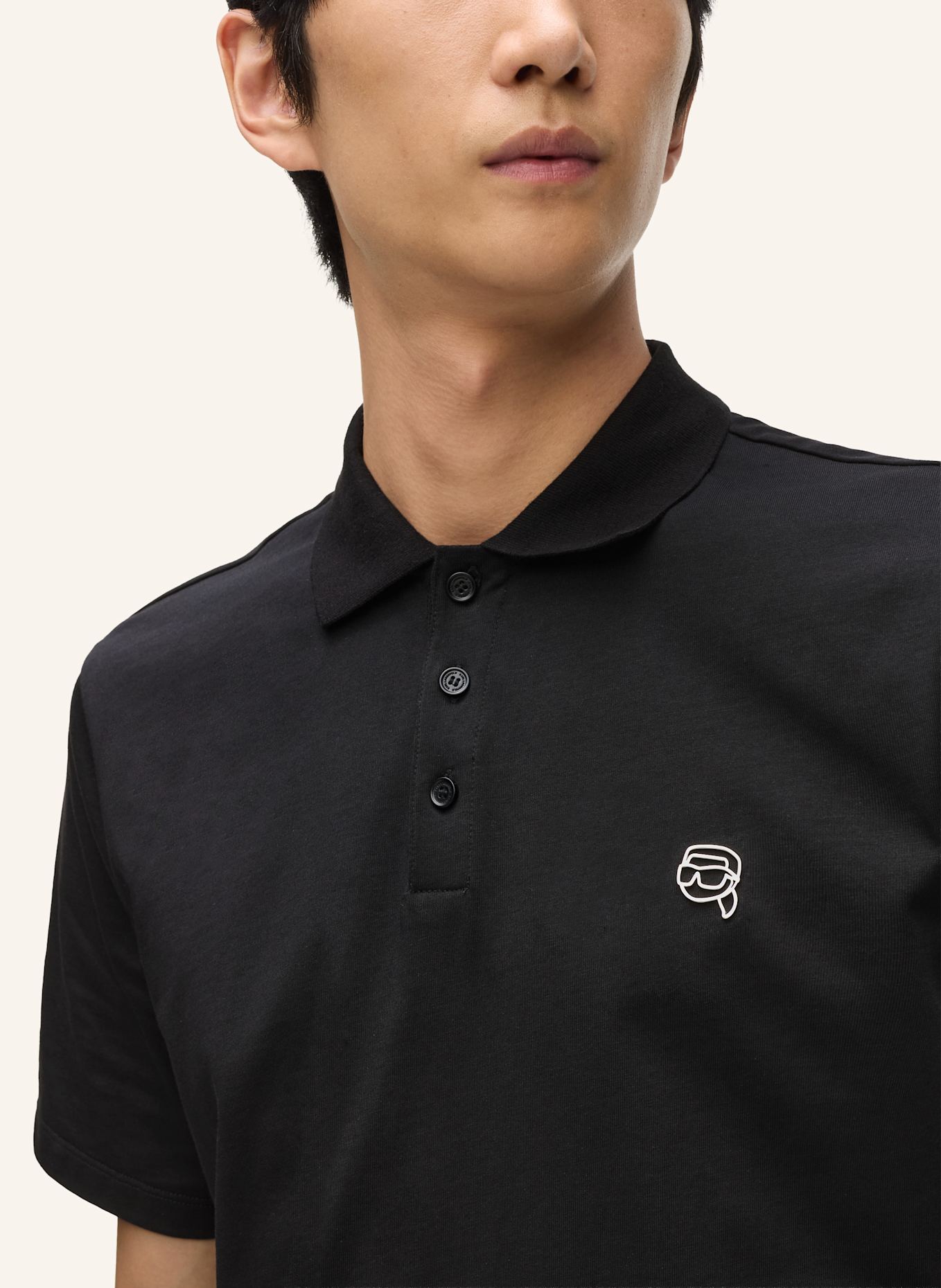 KARL LAGERFELD Poloshirt: SCHWARZ