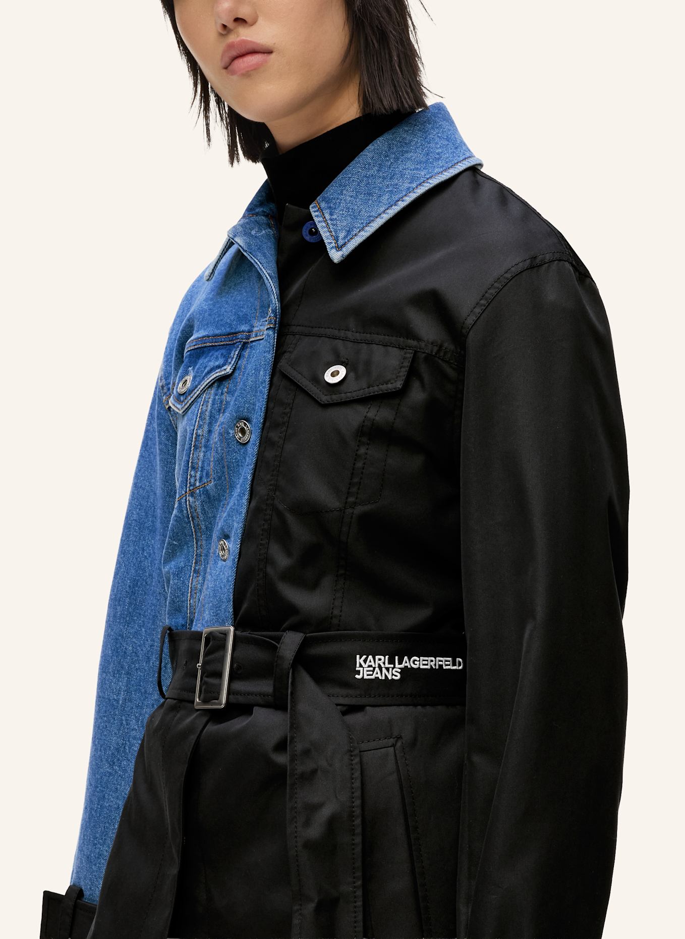 KARL LAGERFELD JEANS Jacke: BLAU/ SCHWARZ