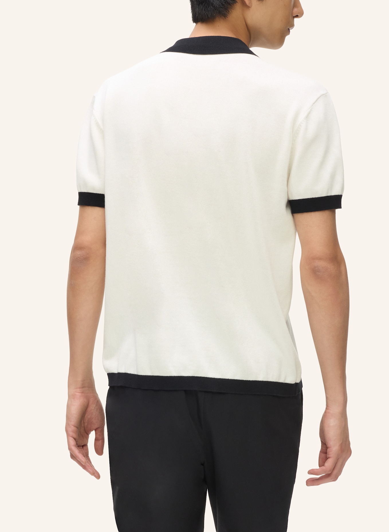 KARL LAGERFELD Poloshirt: WEISS/ SCHWARZ