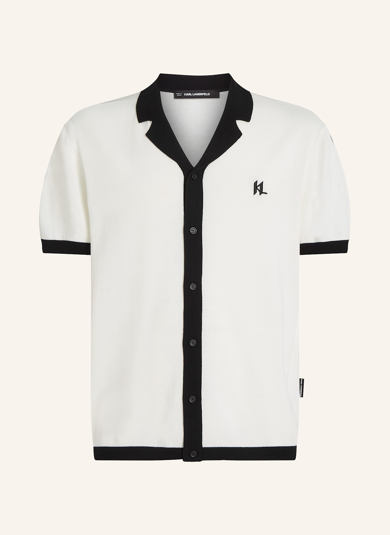 KARL LAGERFELD Poloshirt: WEISS/ SCHWARZ
