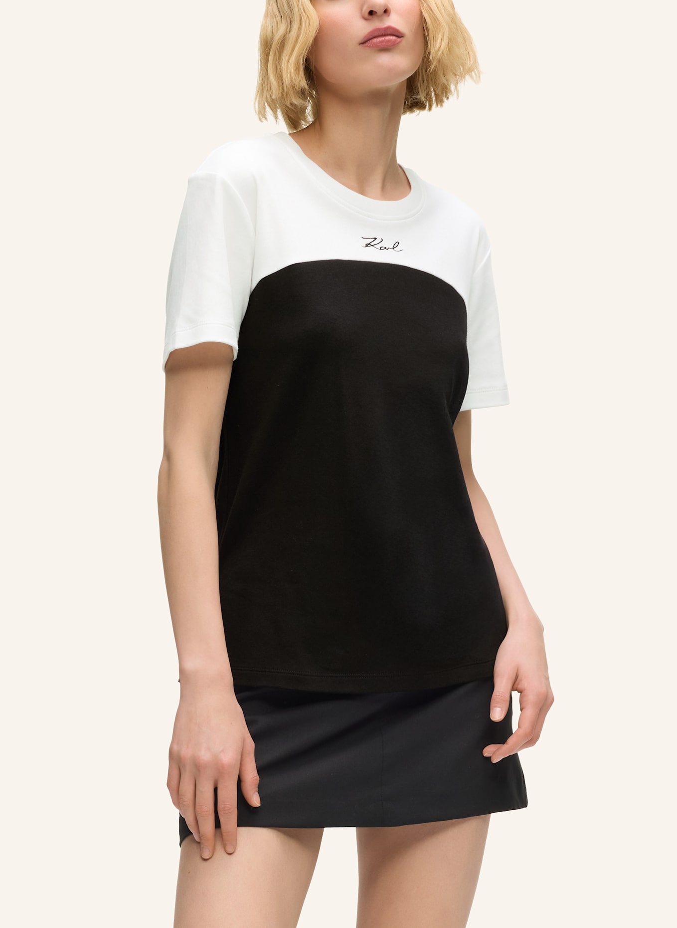 KARL LAGERFELD T-shirt: WEISS/ SCHWARZ