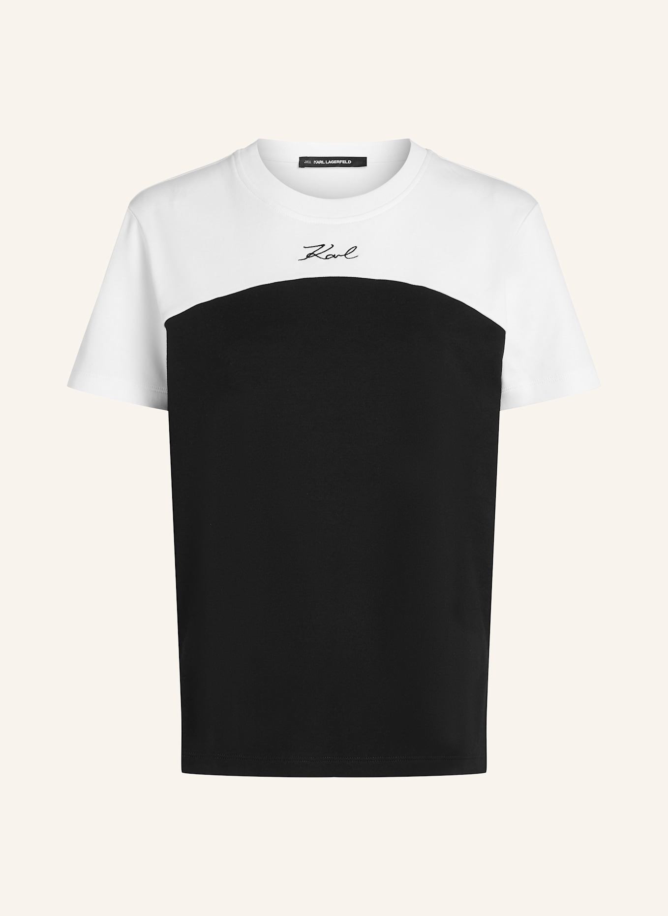 KARL LAGERFELD T-shirt: WEISS/ SCHWARZ