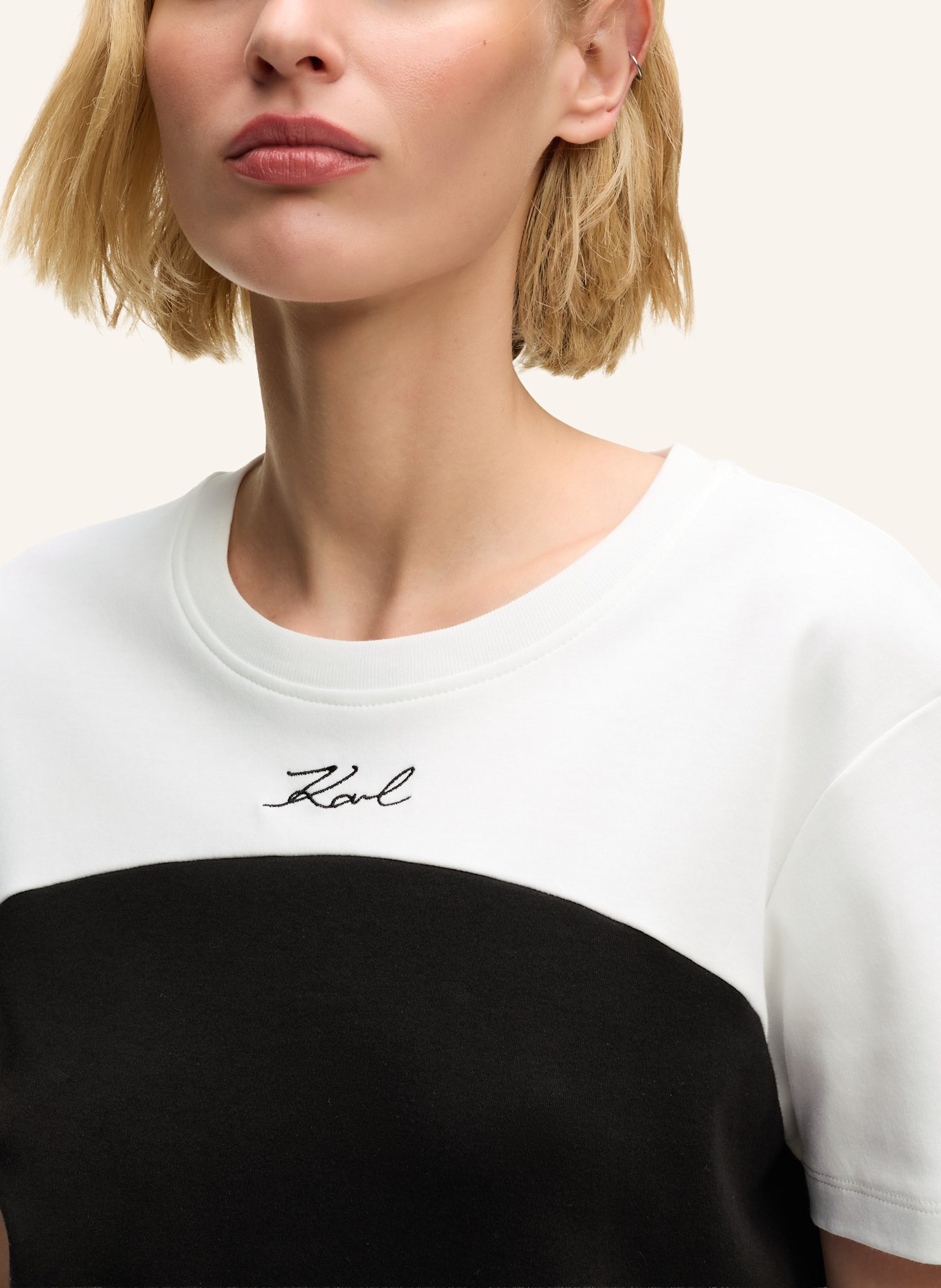 KARL LAGERFELD T-shirt: WEISS/ SCHWARZ