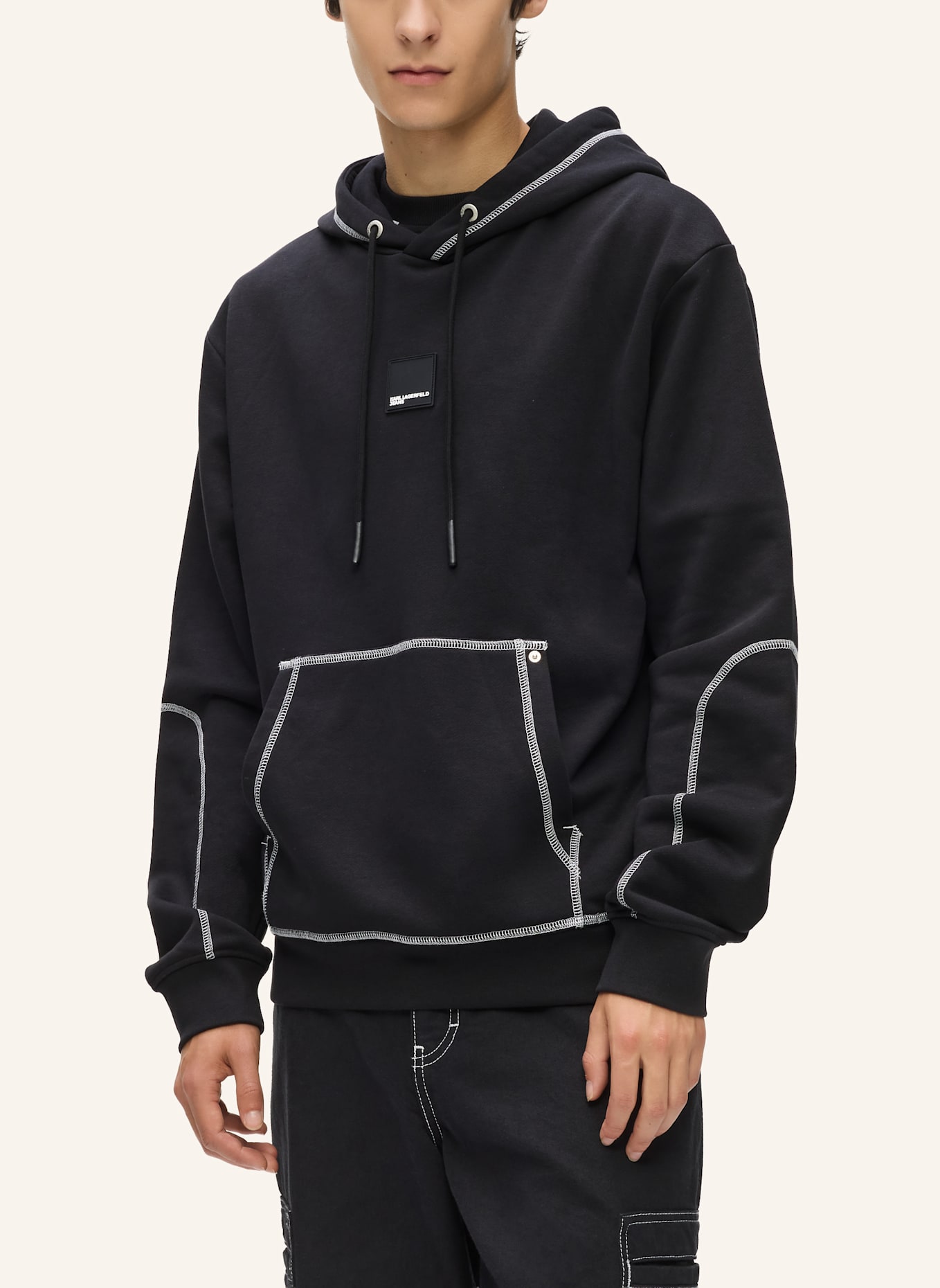 KARL LAGERFELD JEANS Hoodie: SCHWARZ