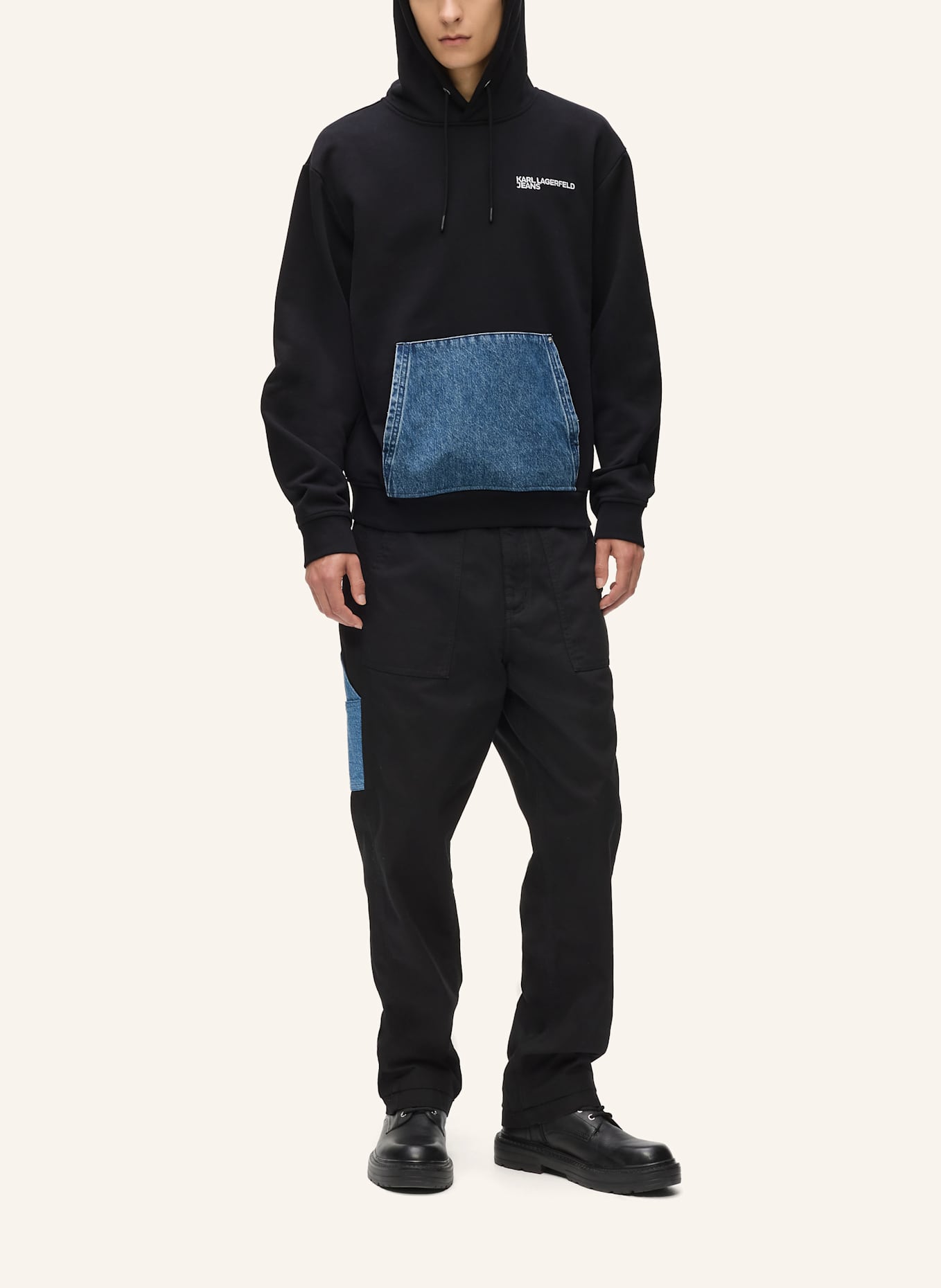 KARL LAGERFELD JEANS Hoodie: SCHWARZ