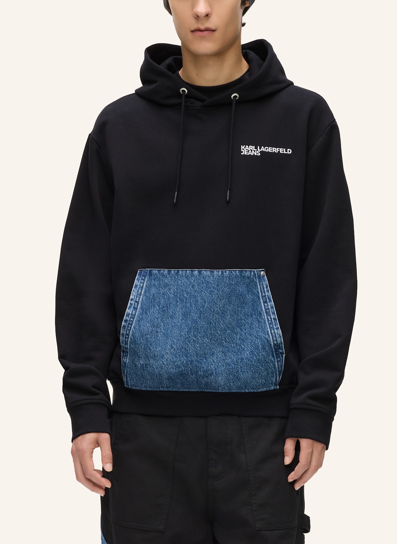 KARL LAGERFELD JEANS Hoodie: SCHWARZ