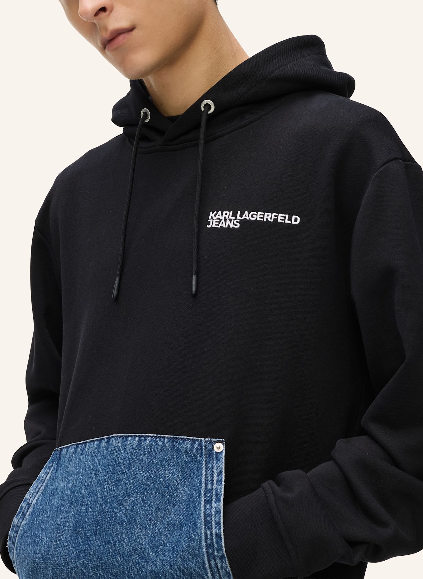 KARL LAGERFELD JEANS Hoodie: SCHWARZ
