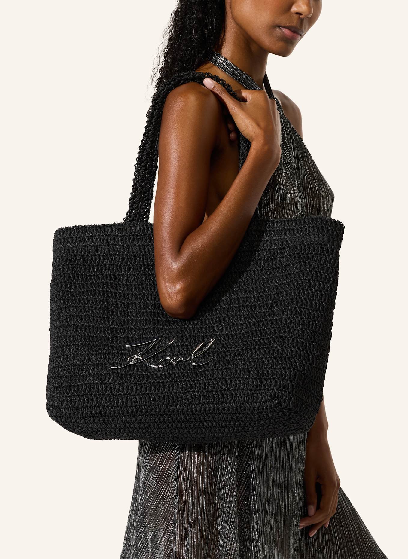 KARL LAGERFELD Strandtasche: SCHWARZ