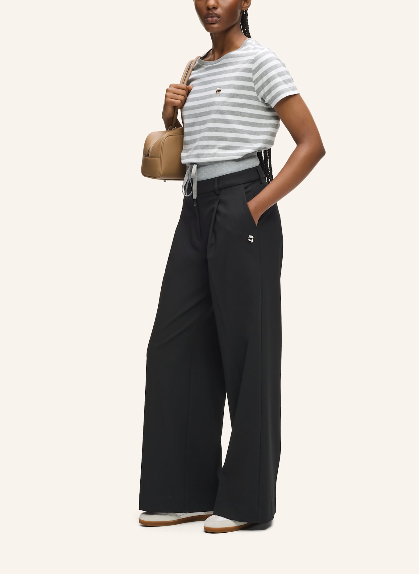 KARL LAGERFELD T-shirt: WEISS/ GRAU