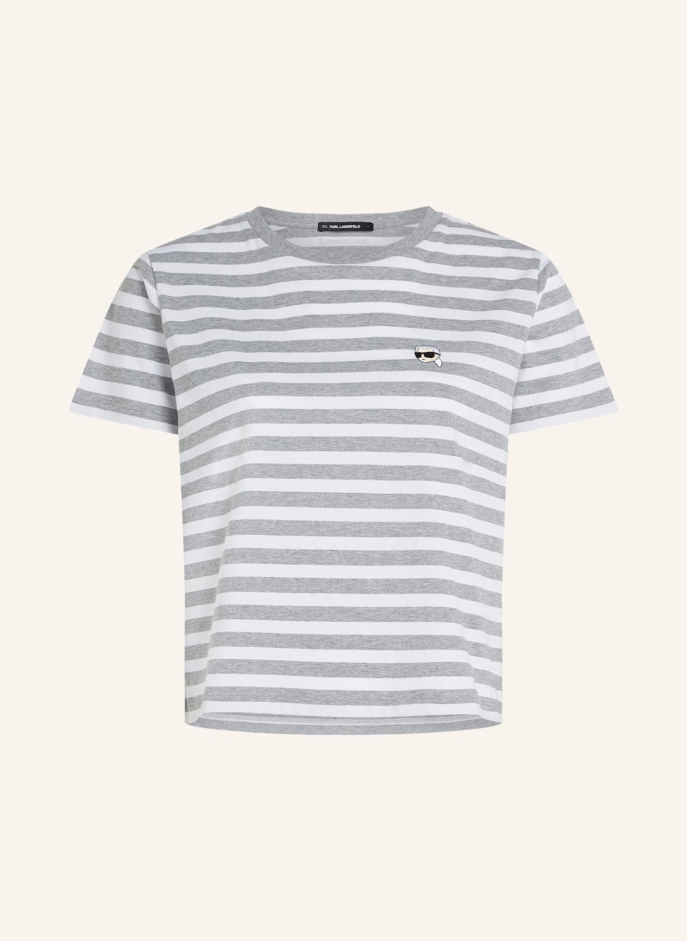 KARL LAGERFELD T-shirt: WEISS/ GRAU