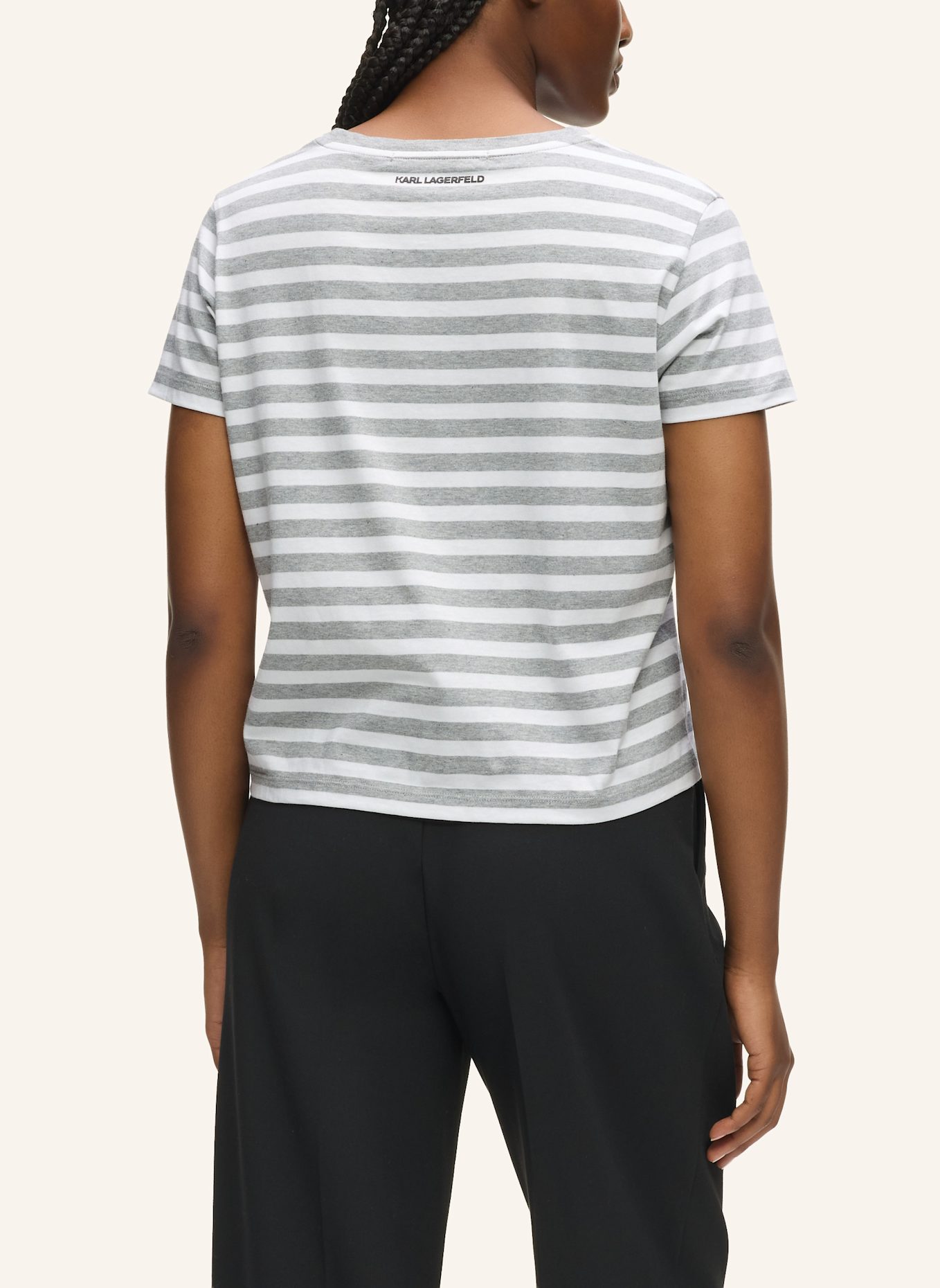 KARL LAGERFELD T-shirt: WEISS/ GRAU