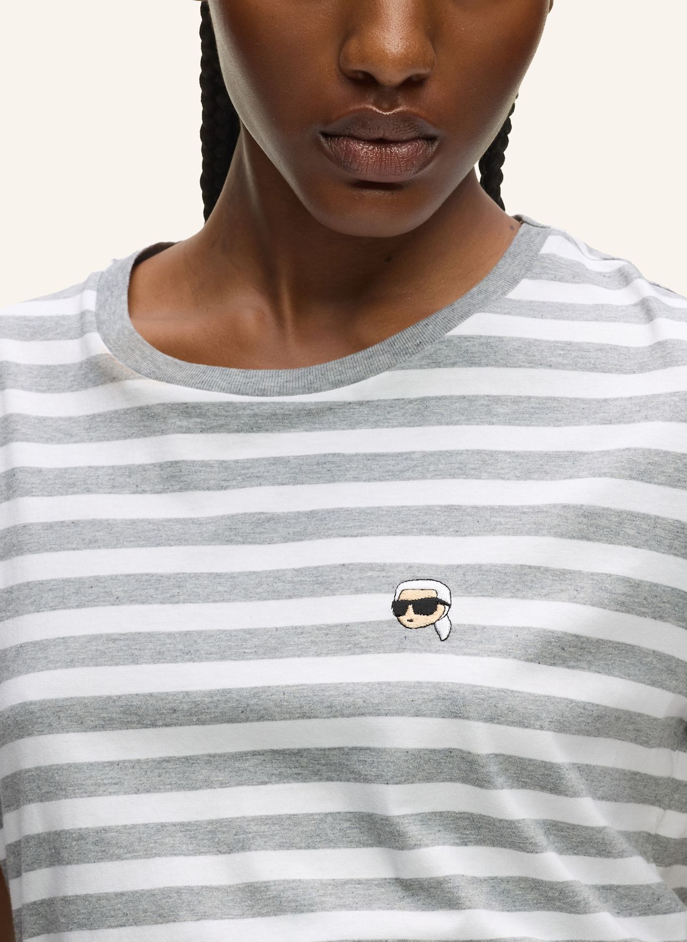KARL LAGERFELD T-shirt: WEISS/ GRAU