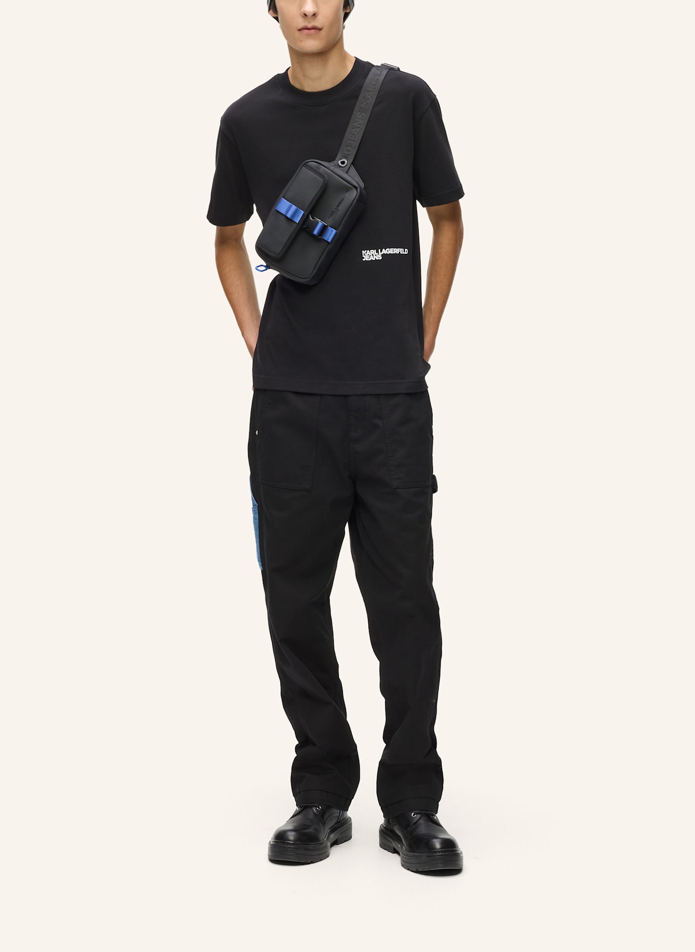 KARL LAGERFELD JEANS Gürteltasche: SCHWARZ