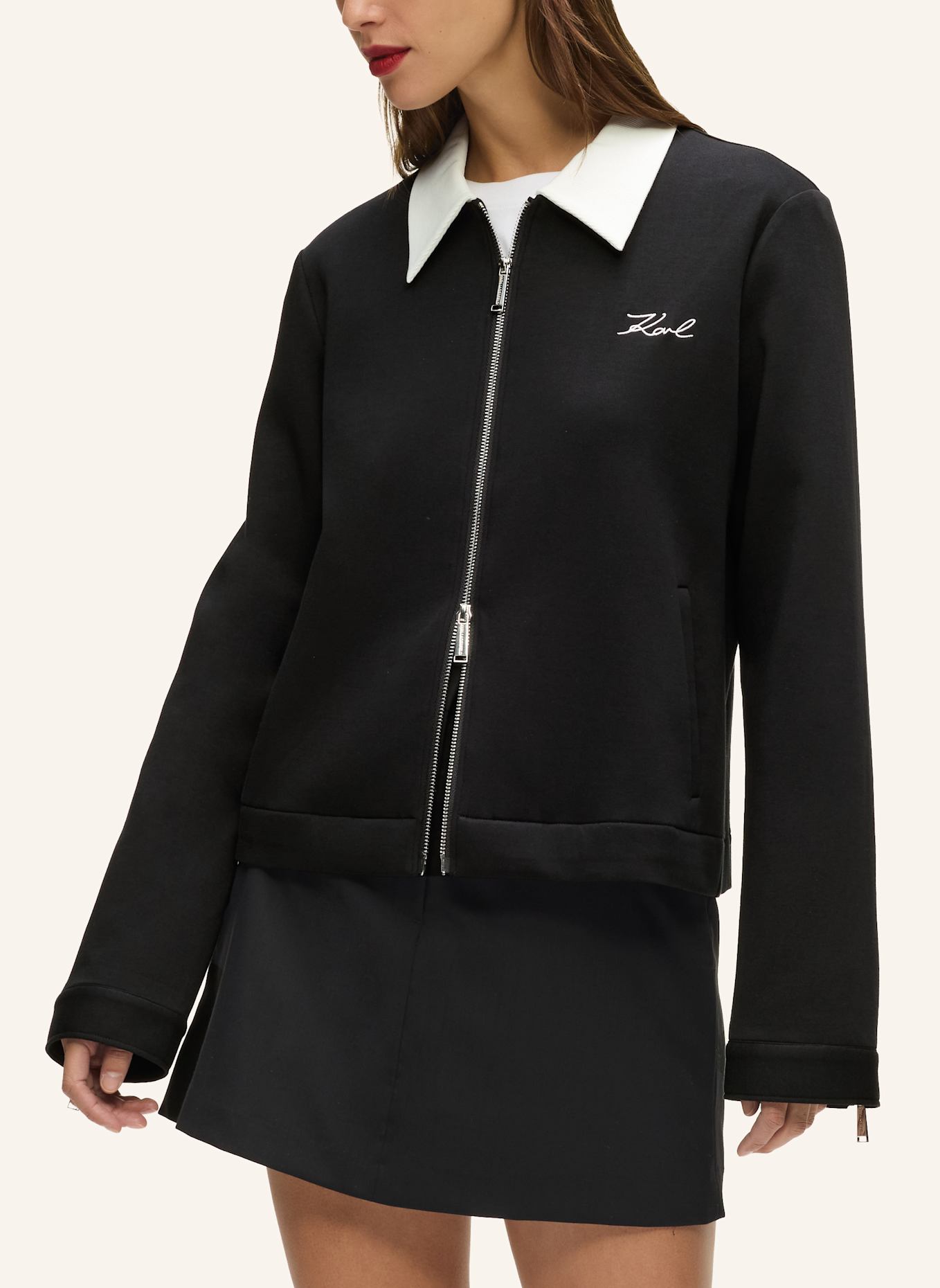 KARL LAGERFELD Sweatshirt: WEISS/ SCHWARZ