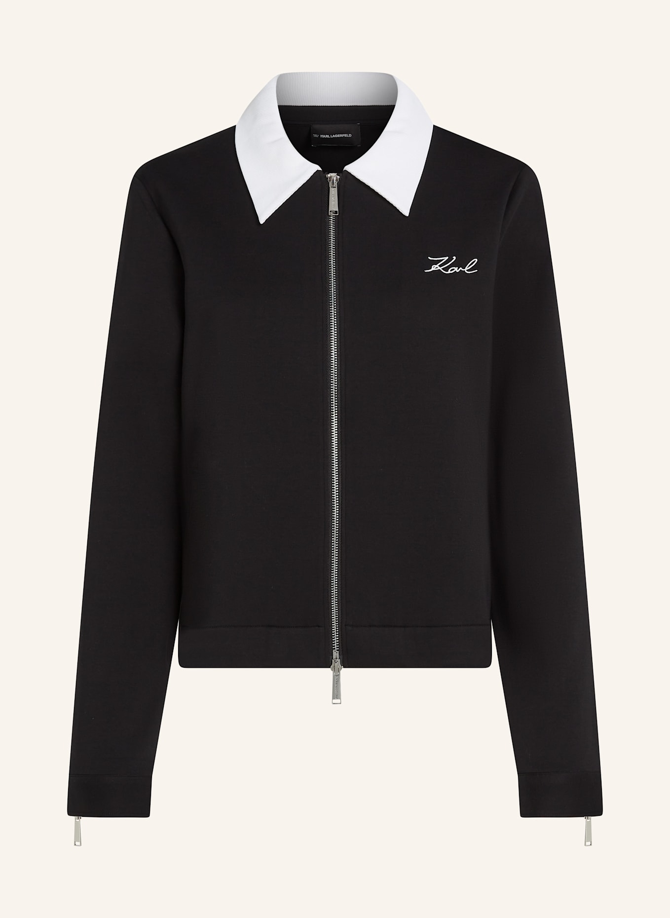 KARL LAGERFELD Sweatshirt: WEISS/ SCHWARZ