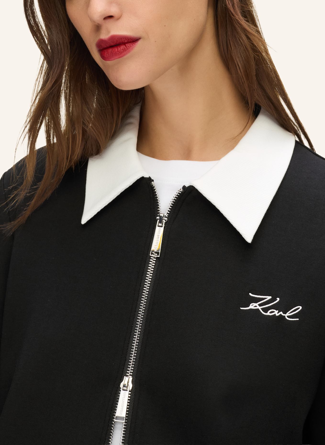 KARL LAGERFELD Sweatshirt: WEISS/ SCHWARZ