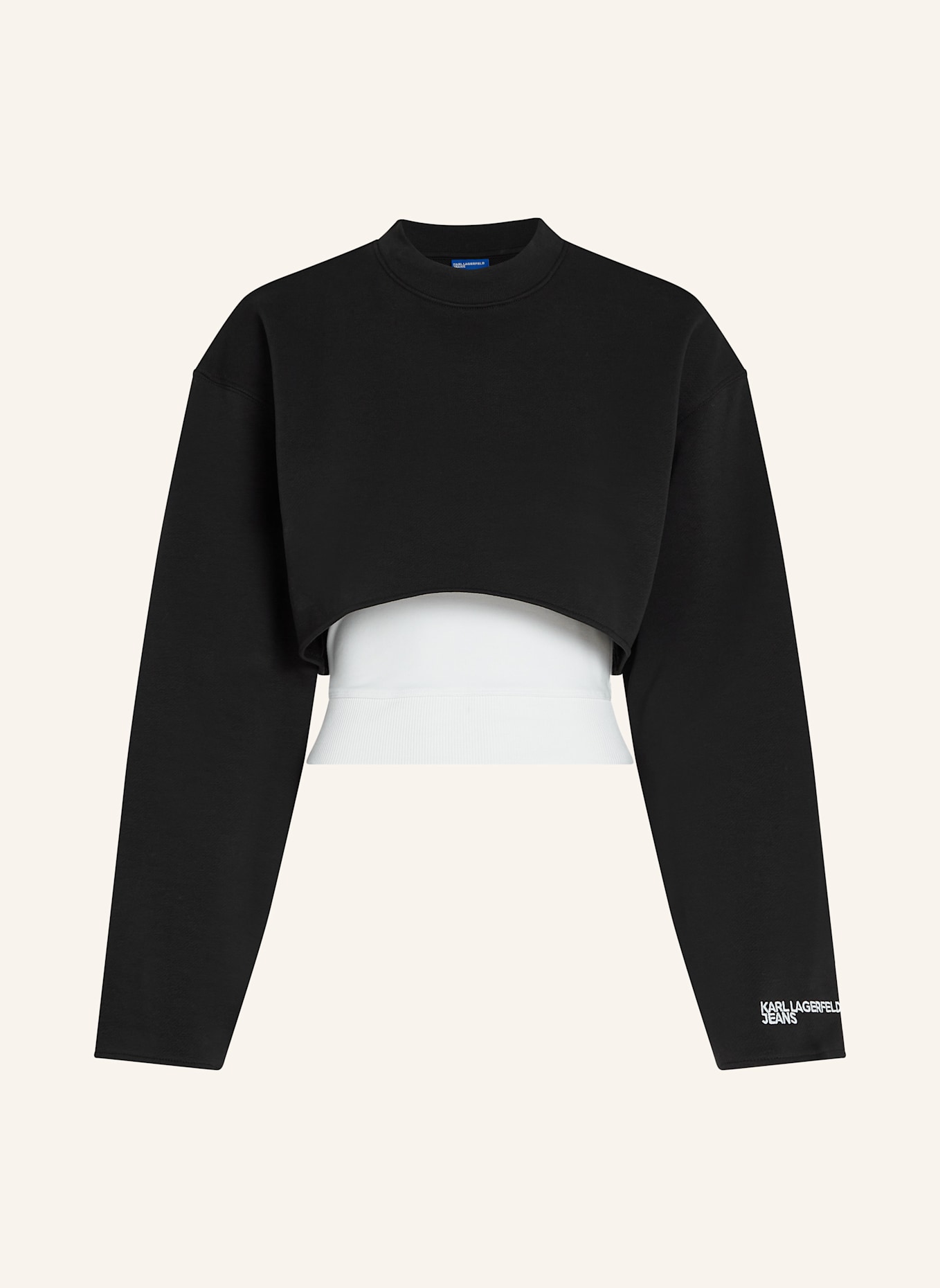 KARL LAGERFELD JEANS Sweatshirt: WEISS/ SCHWARZ