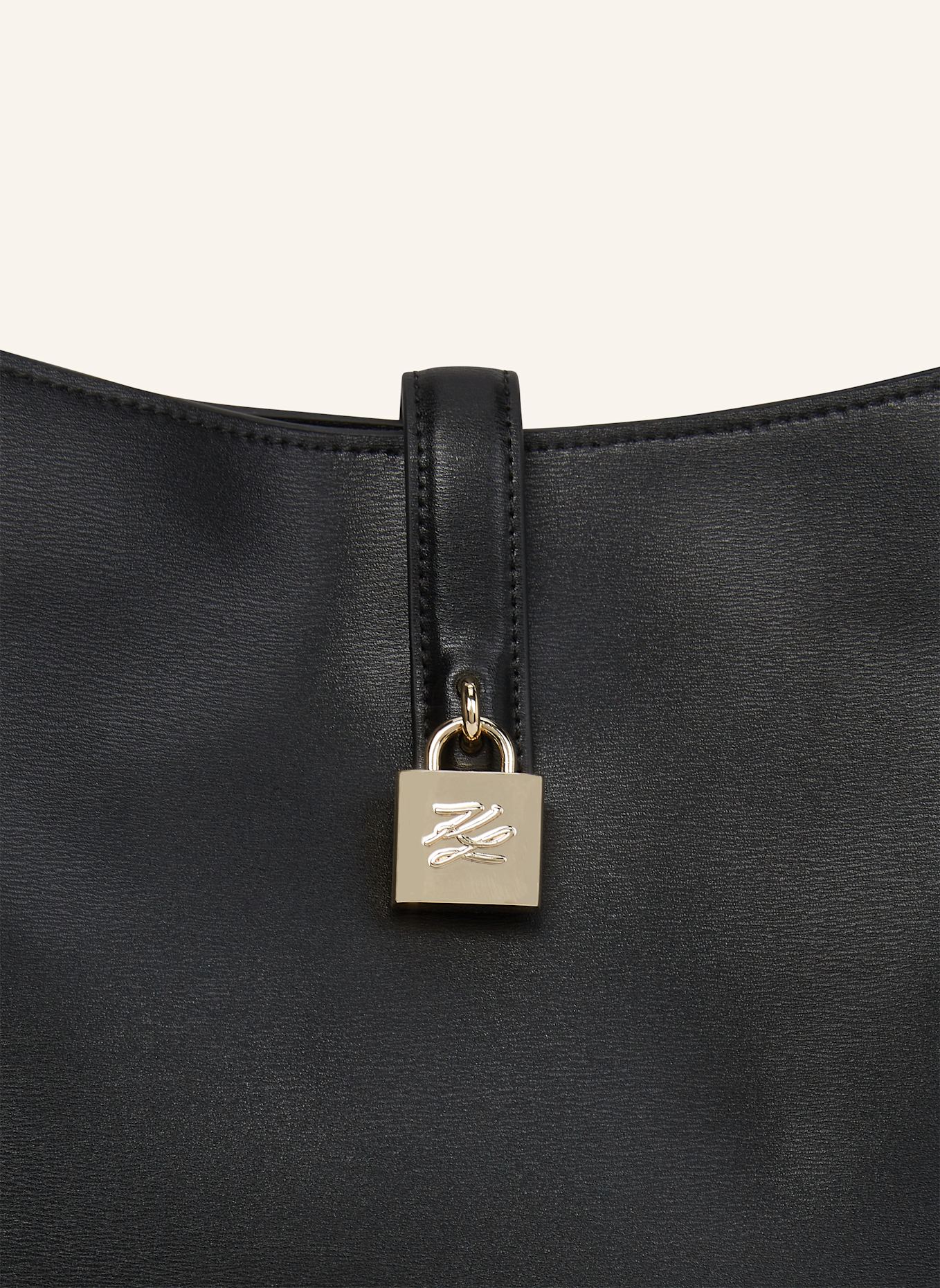 KARL LAGERFELD Hobo-Bag: SCHWARZ/ GOLD