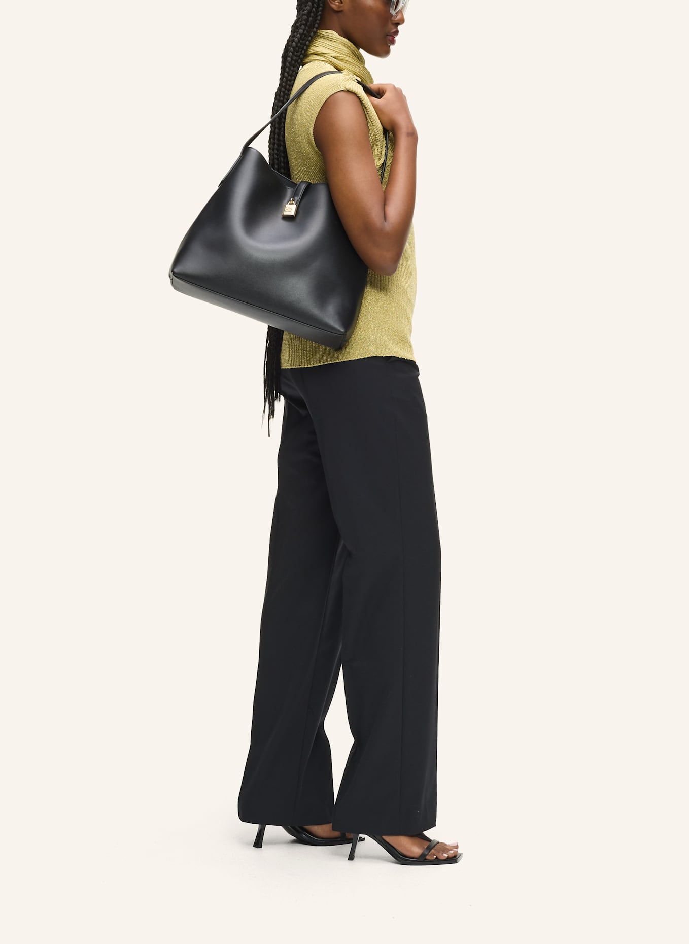 KARL LAGERFELD Hobo-Bag: SCHWARZ/ GOLD