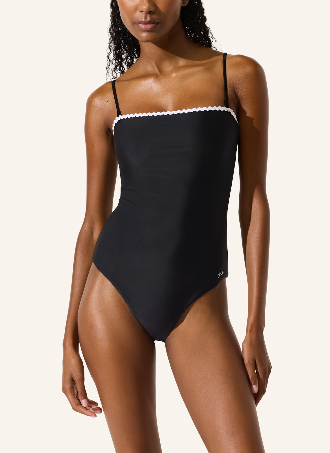 KARL LAGERFELD Badeanzug: SCHWARZ