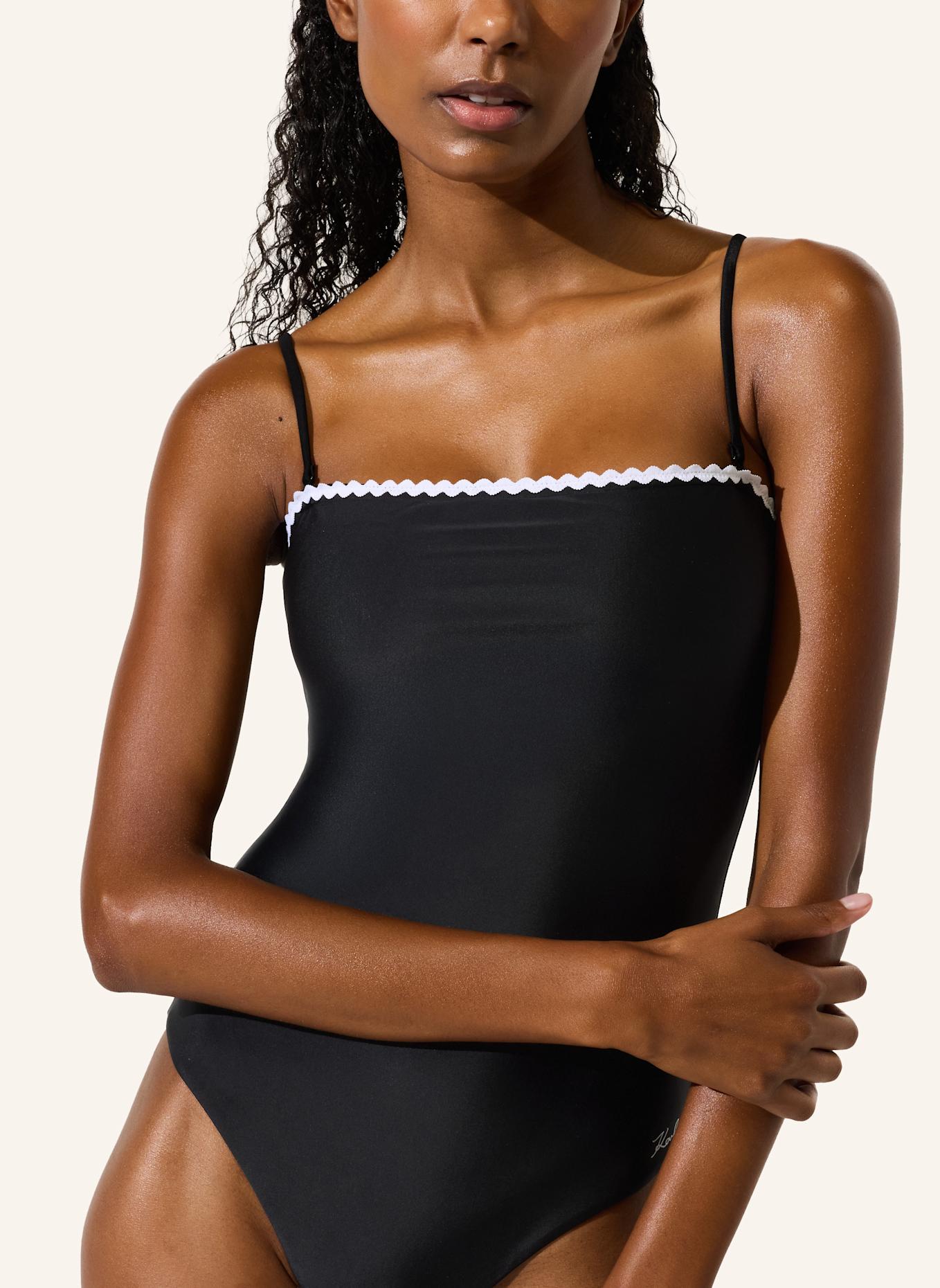 KARL LAGERFELD Badeanzug: SCHWARZ