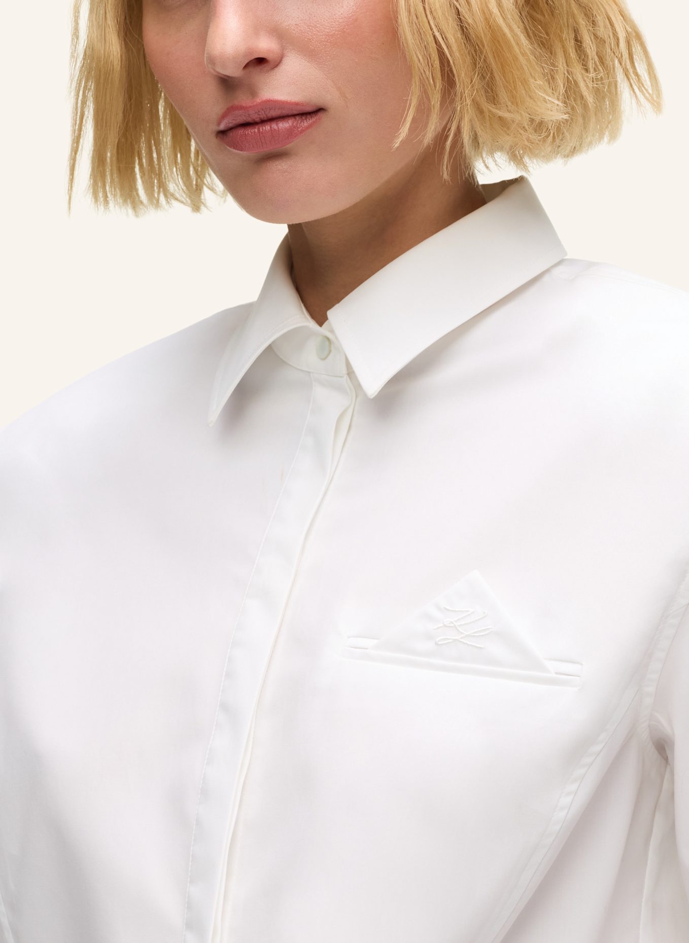 KARL LAGERFELD Bluse: WEISS
