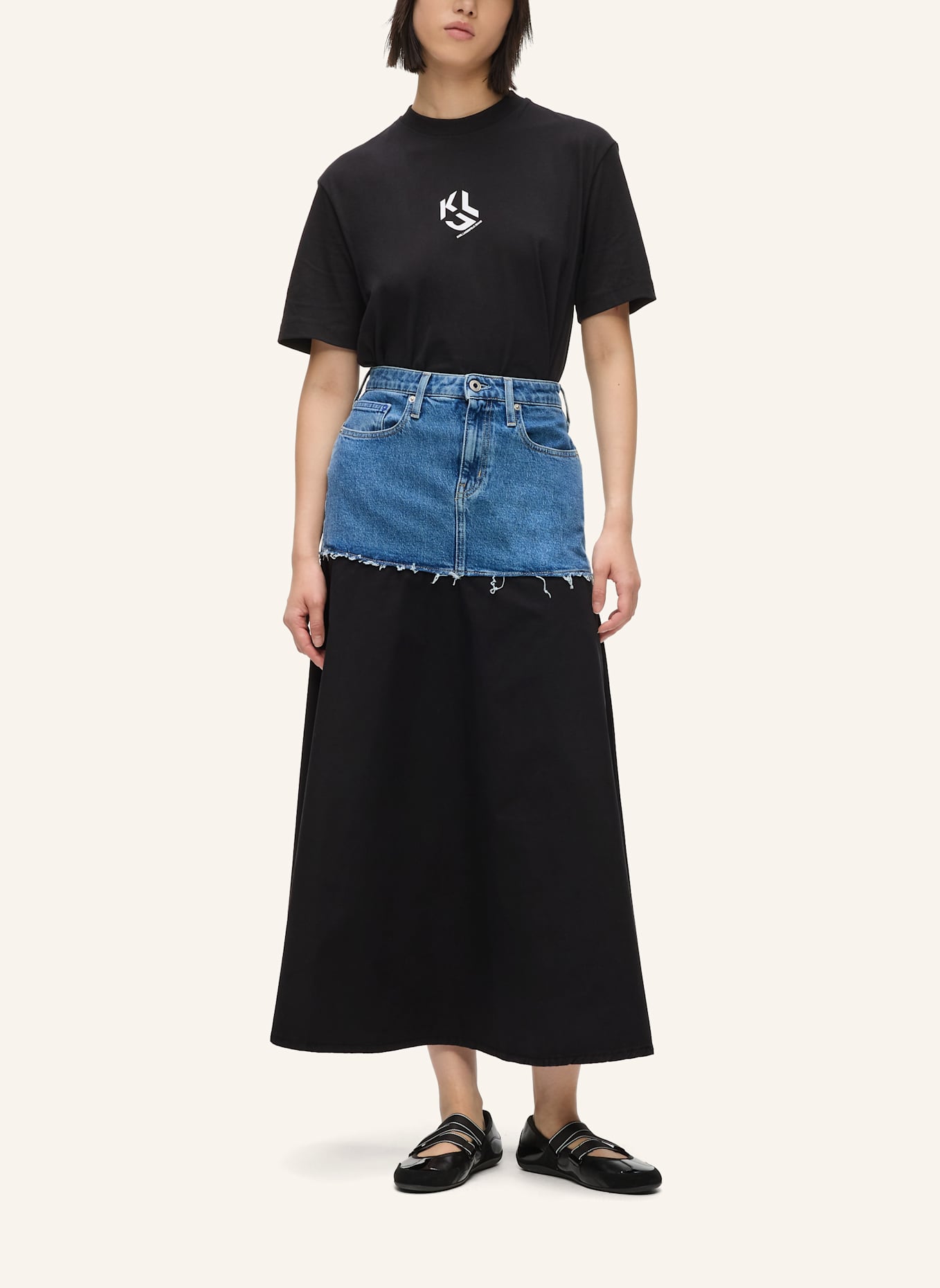 KARL LAGERFELD JEANS Rock: BLAU/ SCHWARZ