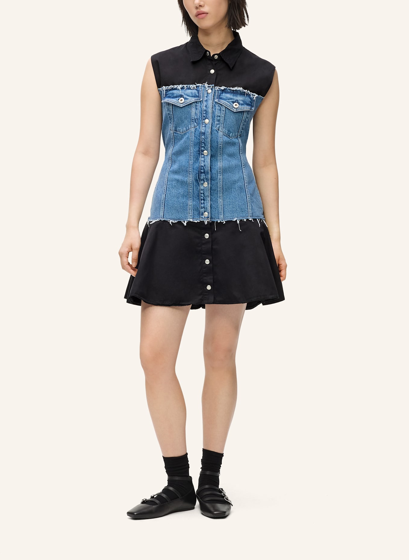 KARL LAGERFELD JEANS Kleid: BLAU/ SCHWARZ
