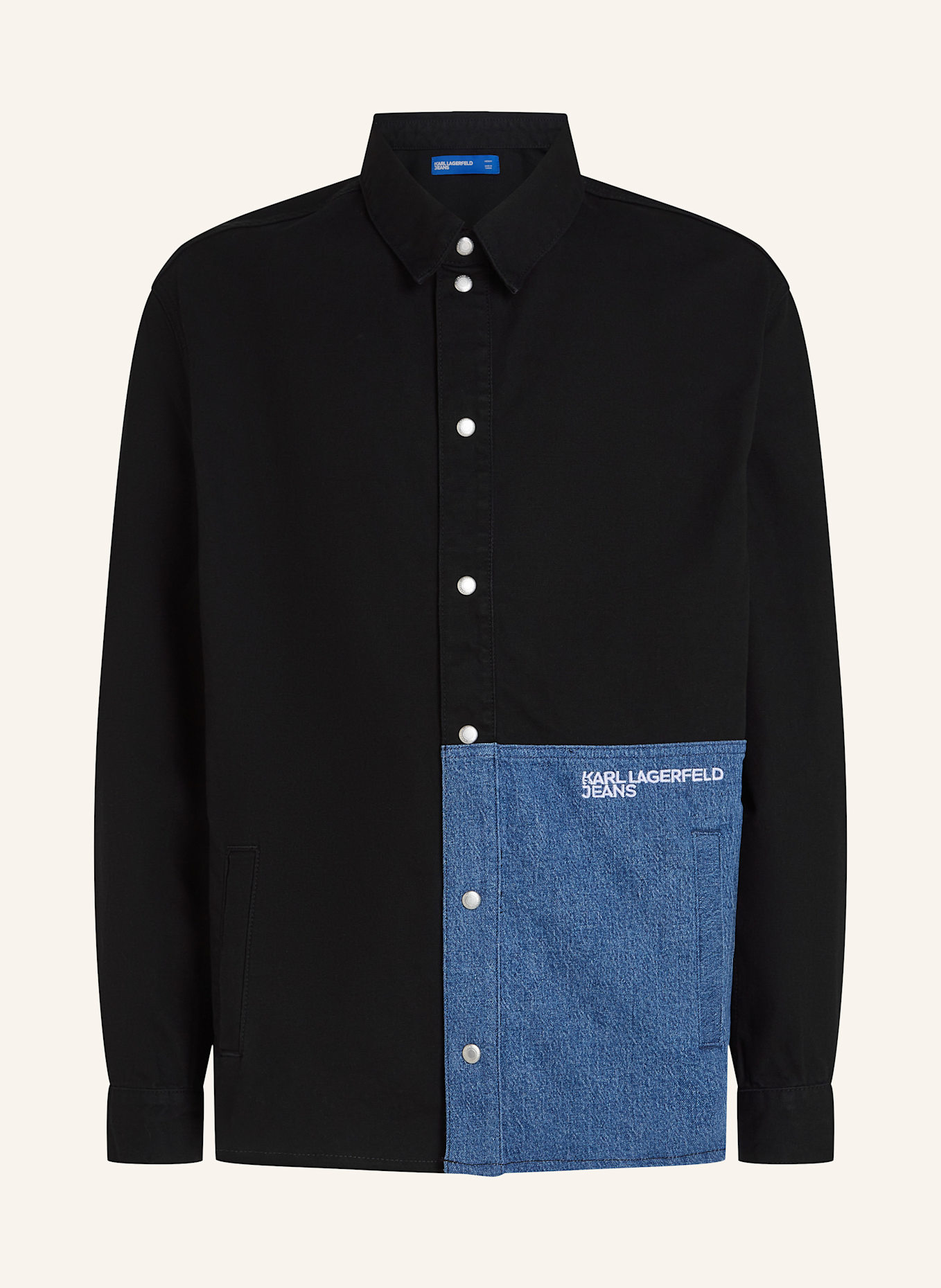 KARL LAGERFELD JEANS Hemd: BLAU/ SCHWARZ