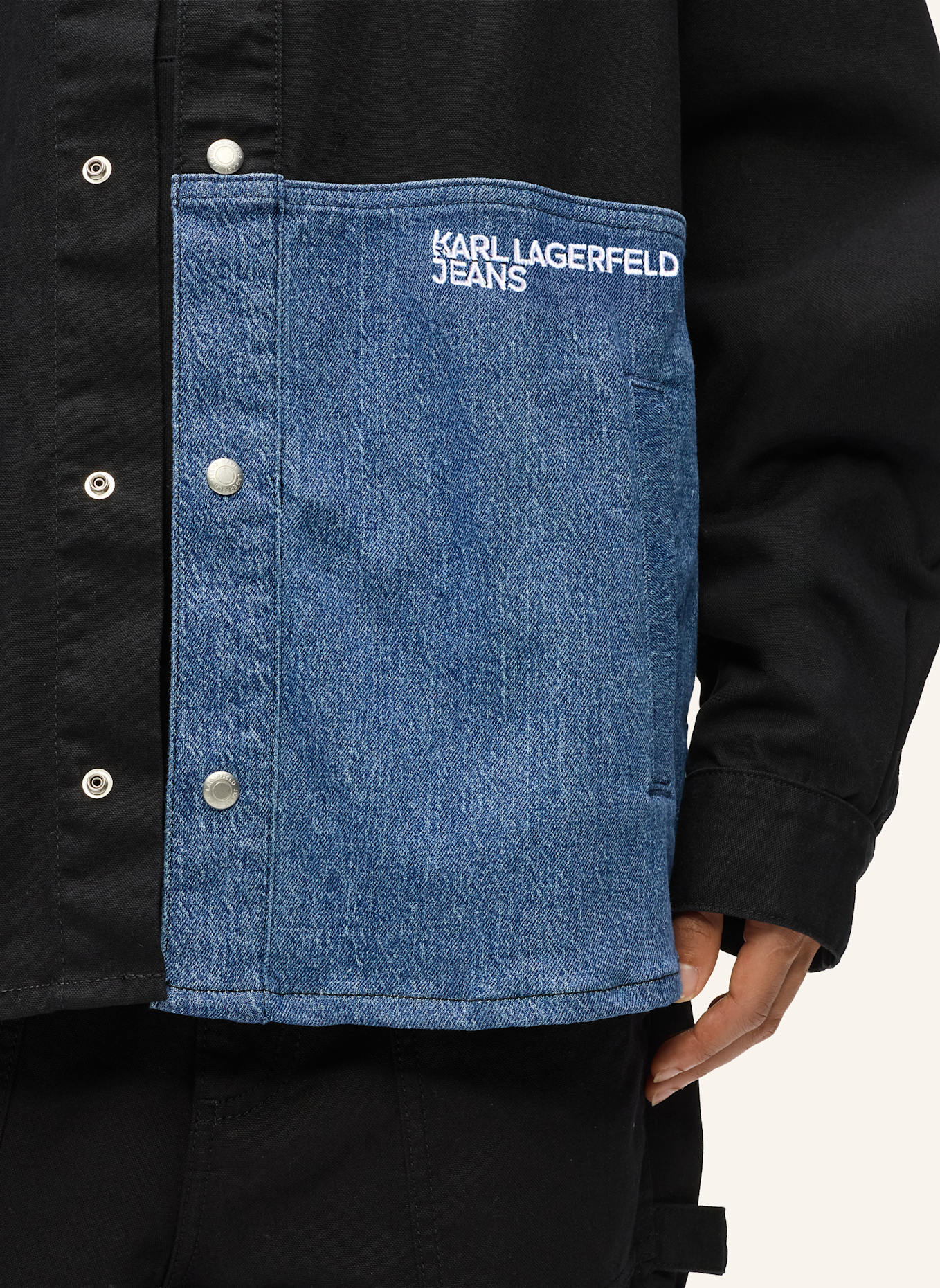KARL LAGERFELD JEANS Hemd: BLAU/ SCHWARZ