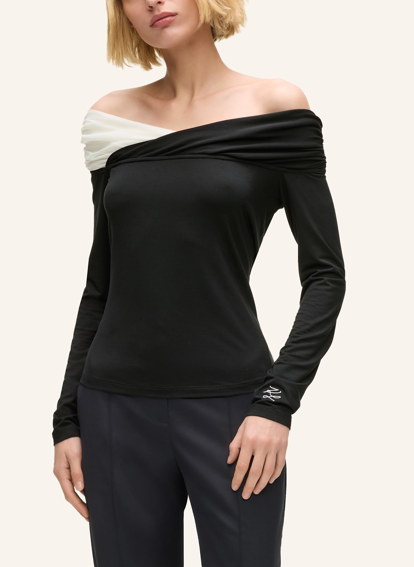 KARL LAGERFELD T-shirt: WEISS/ SCHWARZ