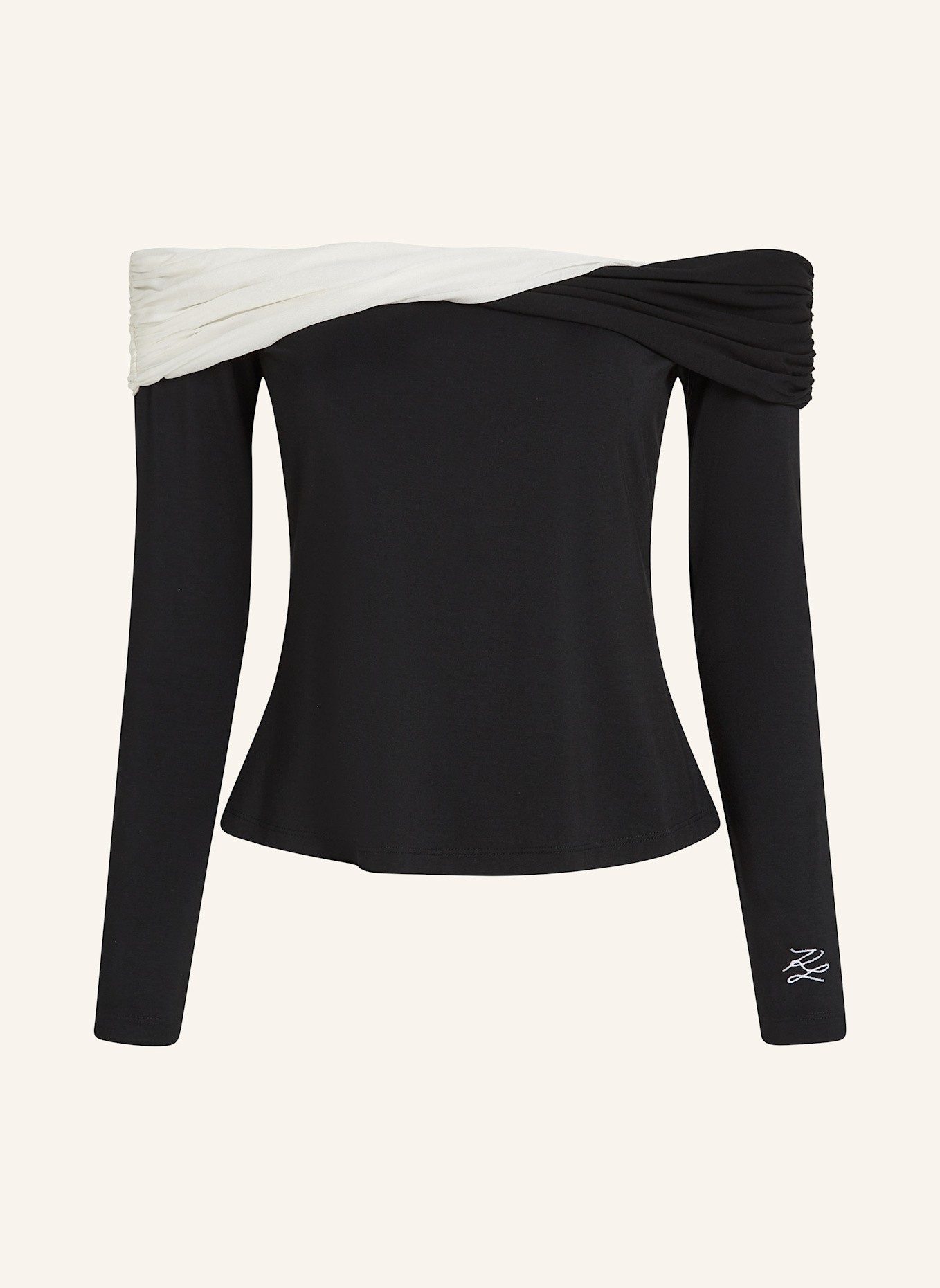 KARL LAGERFELD T-shirt: WEISS/ SCHWARZ