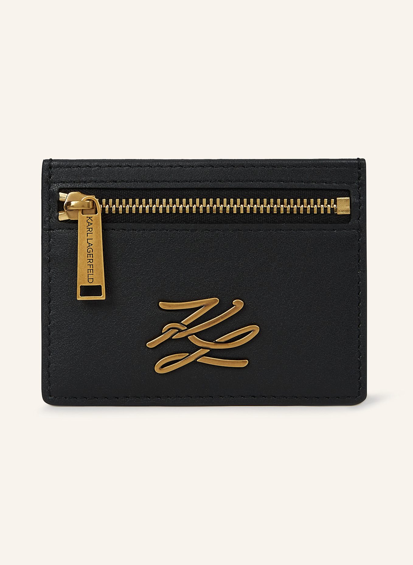 KARL LAGERFELD Kartenetui: SCHWARZ/ GOLD