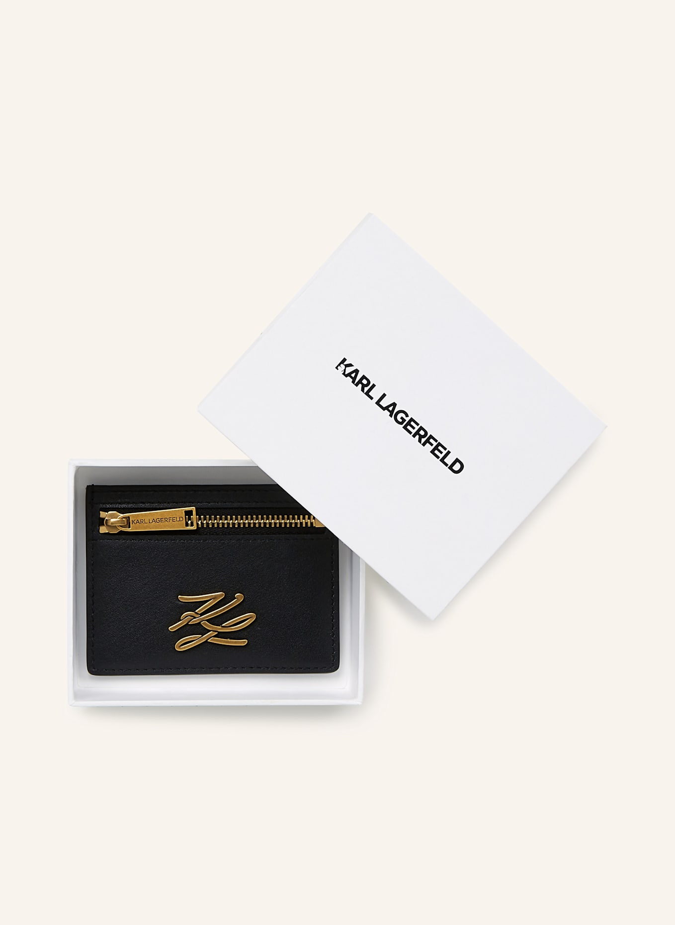 KARL LAGERFELD Kartenetui: SCHWARZ/ GOLD