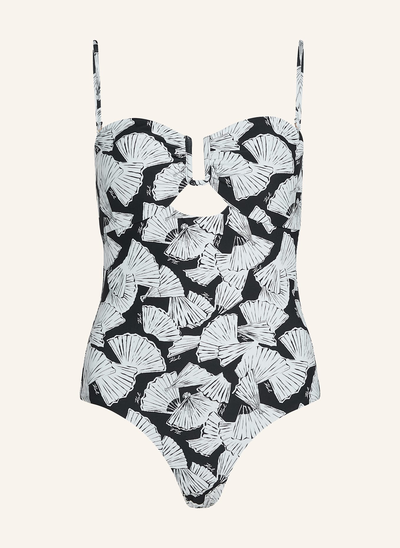 KARL LAGERFELD Badeanzug: SCHWARZ