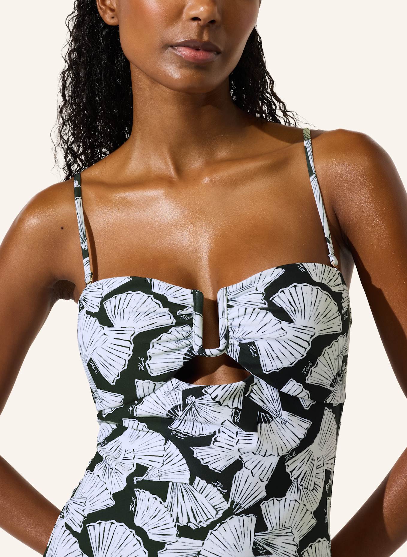 KARL LAGERFELD Badeanzug: SCHWARZ