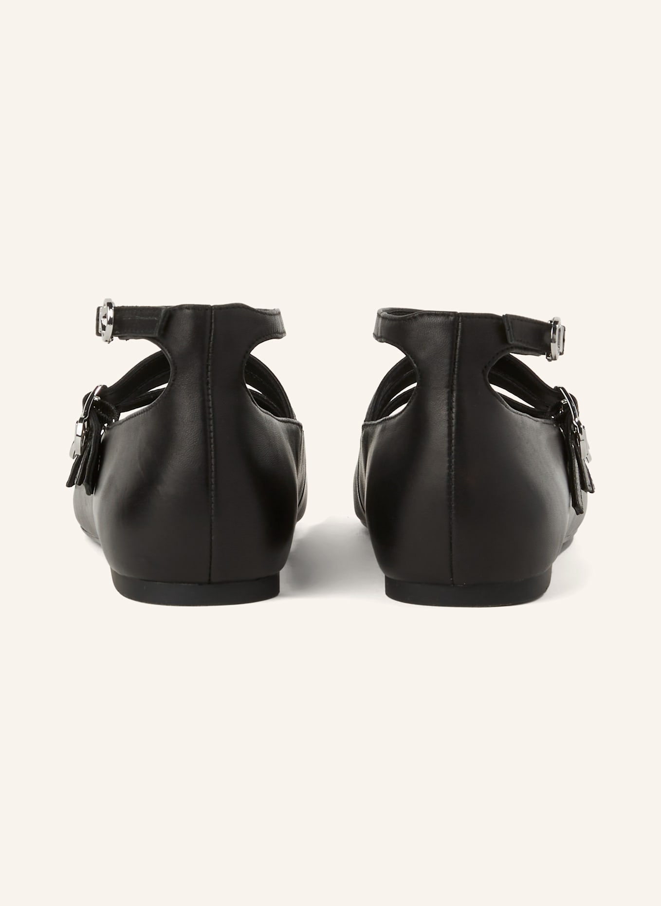 KARL LAGERFELD Flache Schuhe: SCHWARZ/ SILBER