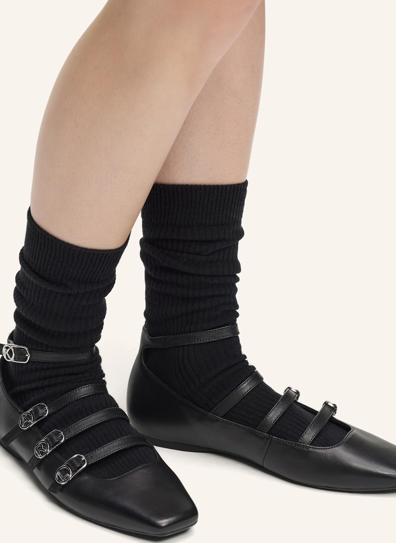 KARL LAGERFELD Flache Schuhe: SCHWARZ/ SILBER