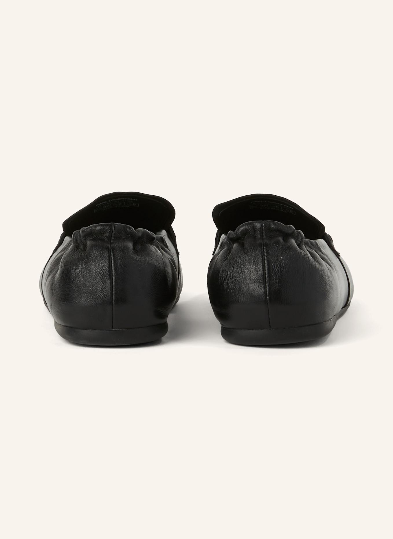 KARL LAGERFELD Flache Schuhe: SCHWARZ/ SILBER
