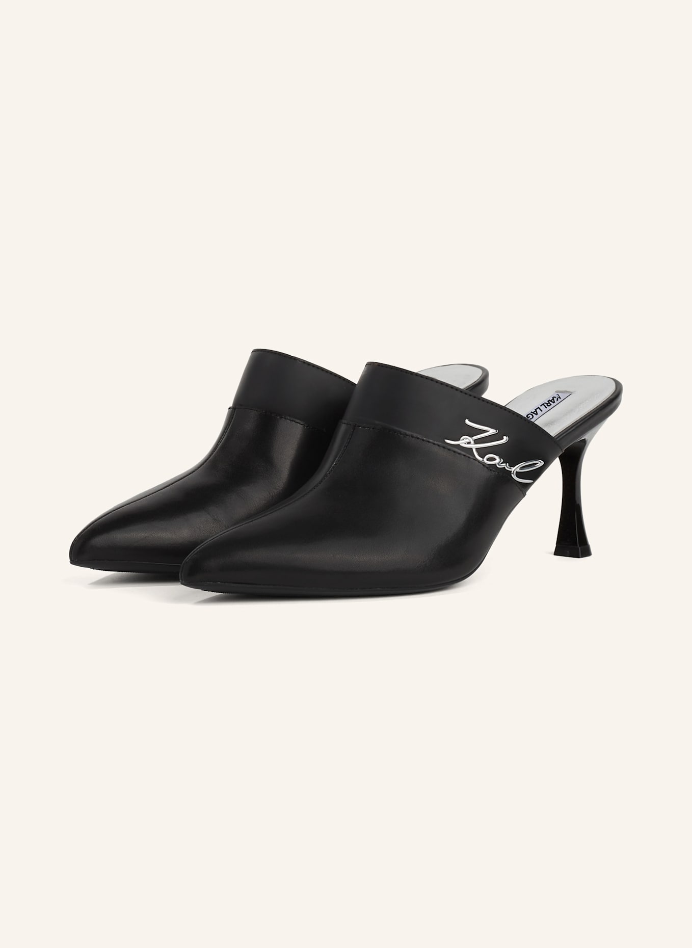 KARL LAGERFELD Absätze: SCHWARZ/ SILBER