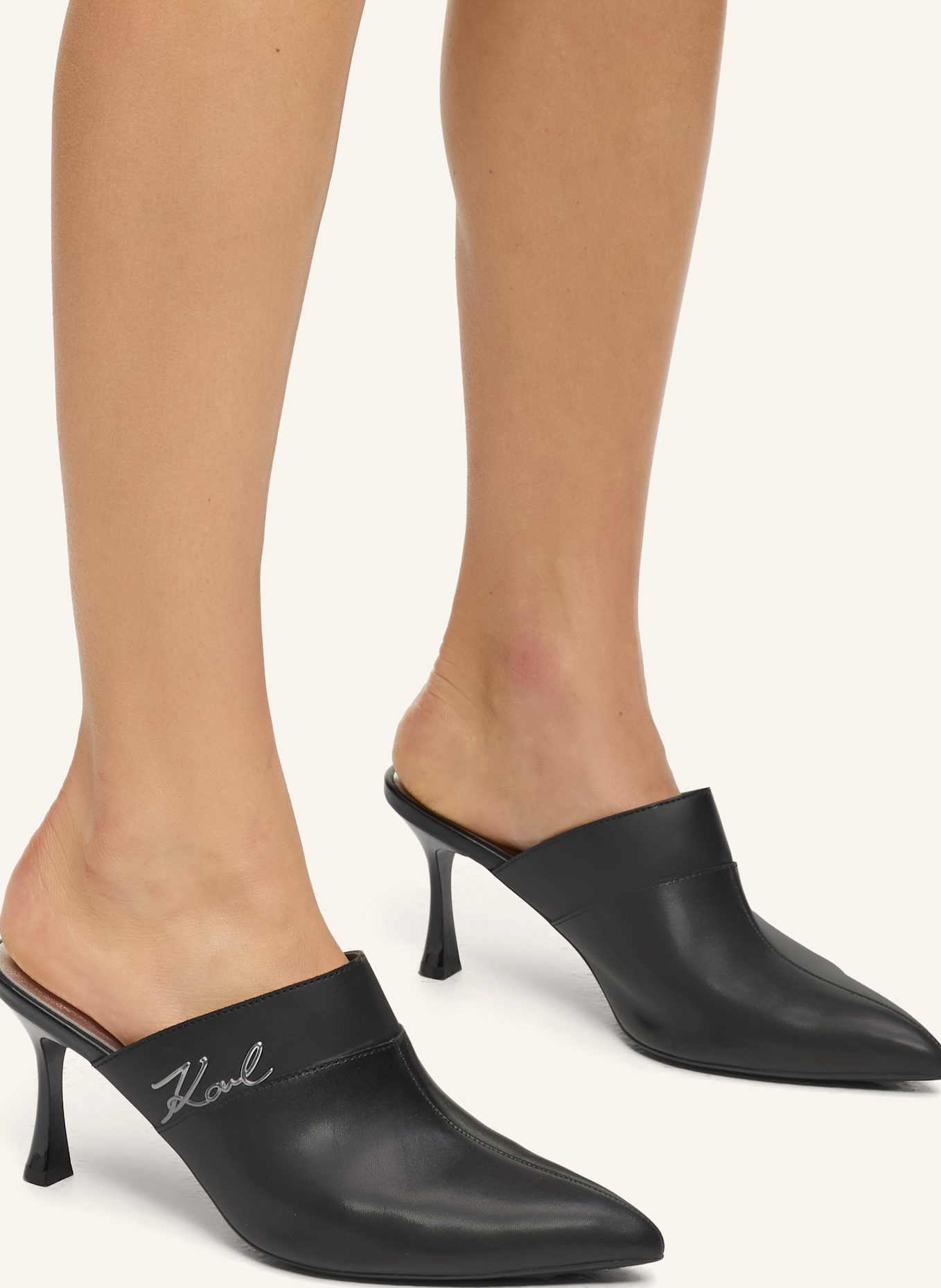 KARL LAGERFELD Absätze: SCHWARZ/ SILBER